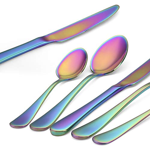 Rainbow Silverware Set (Multicolor / 20-Piece)