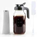 Cold Brew Coffee Maker 64oz Glass Mason Jar with 304 Stainless Steel Filter (Black / 64OZ)