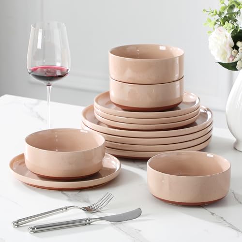 Plates and Bowls Sets (12 Pcs (Service for 4) / Pink)