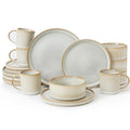 Star Dinnerware Sets with Mugs (Cappuccino White)