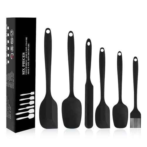 Silicone Spatulas Set of 6 (Black)