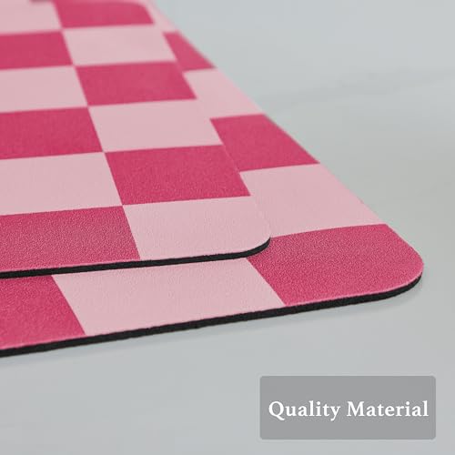 Checkered Dish Drying Mat for Kitchen Counter (Hot Pink / 24" x 16")