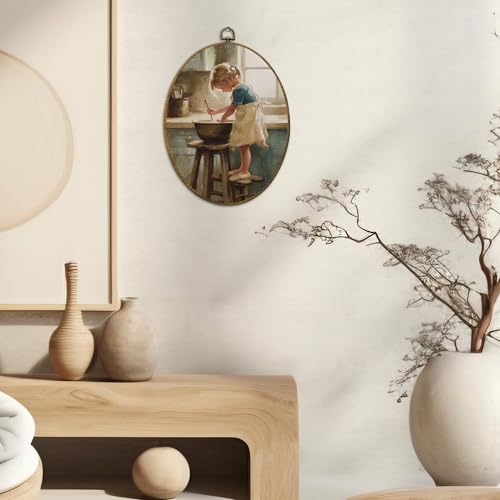 Vintage Rustic Kitchen Oval Wall Art Decor (Colour 25)