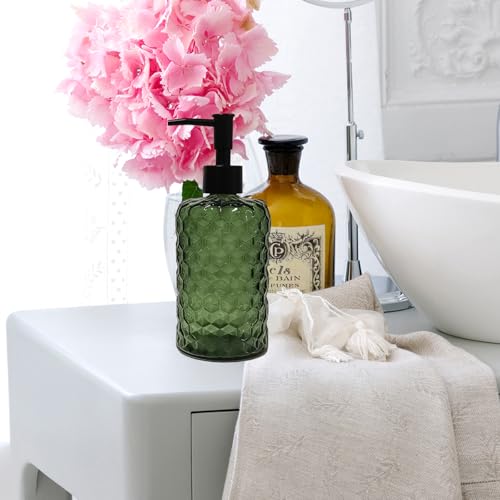 Green Glass Soap Dispenser with Plastic Pump (Green)