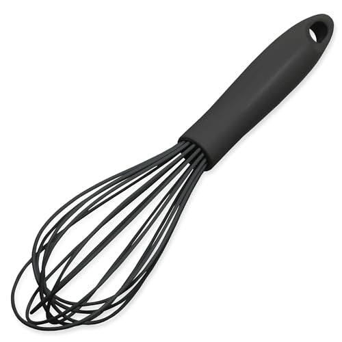 Premium Silicone Wire Cooking Whisk (Black / 10.5 inch)