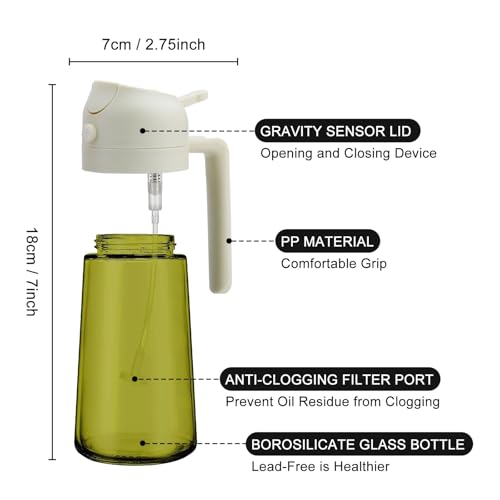 16 Oz 470 Ml Oil Dispenser For Kitchen Spray (white-1)