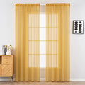 2 Panels Fall Sheer Curtains for Living Room 54X108 Inch Gold (Gold / 54"W x 108"L (Pack of 2))