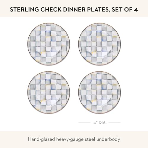 Enamel Dinner Plate (Sterling Check / 4 Plates)