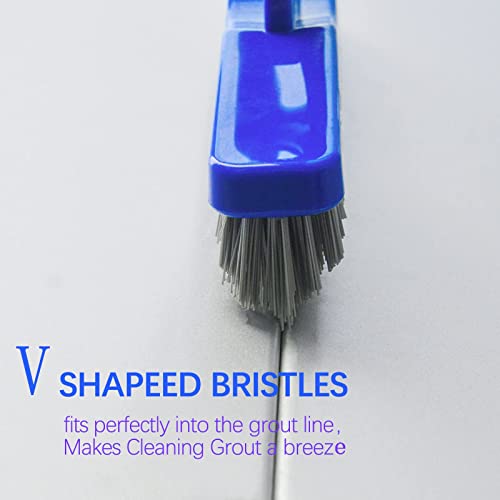 Grout Brush with Long Adjustable Handle (Blue Head)
