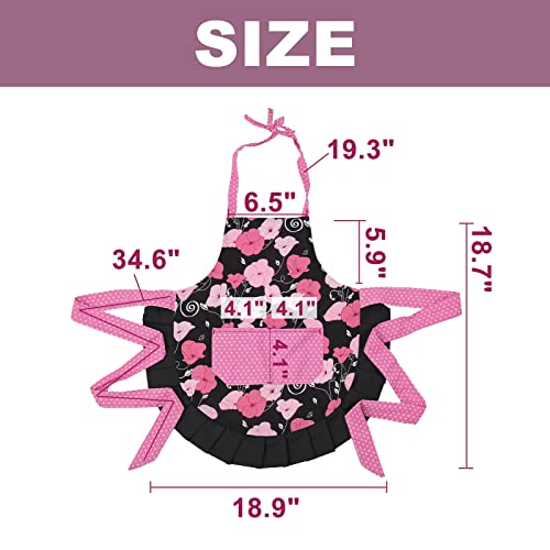 Kids Aprons for Girls with Pockets (Pink-child)
