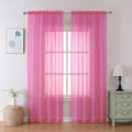 Hot Pink Sheer Curtains 84 Inches Long 2 Panels Set for Living Room (42"W x 84"L (Pack of 2) / Hot Pink)