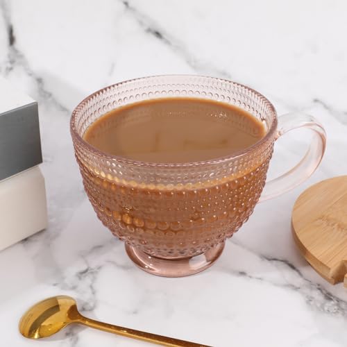 Pink Vintage Latte Mugs Set of 2 (Pink)