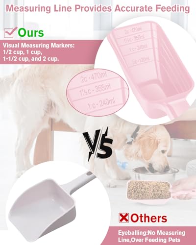 2 Cup Dog Food Scoop (Black and Pink)