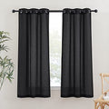 Black Sheer Curtains for Bedroom (36"W x 63"L (Pack of 2) / Black)