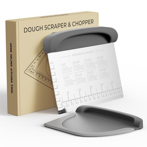 Bench Scraper Dough Scraper Bowl Pastry Scraper for Bread Cake Pizza (Bench Scraper Set / Gray)
