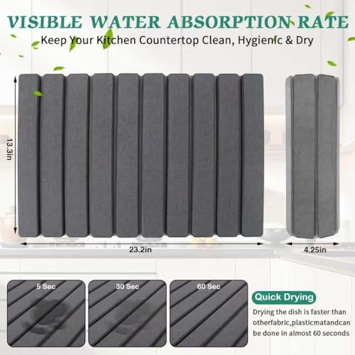 Stone Dish Drying Mat for Kitchen Counter (24*16'')