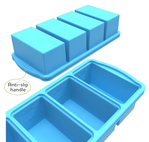 Silicone Freezer Trays with Lid (Blue-1 cup)