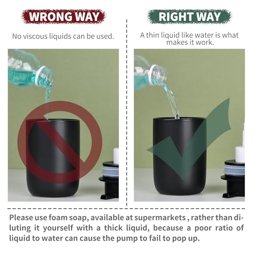Foaming Soap Dispenser Set (Black-2 Pack)