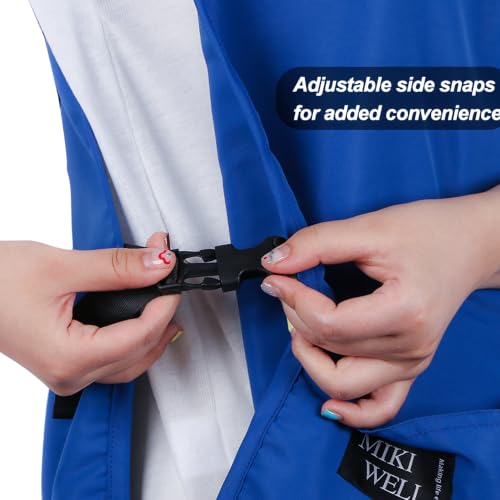 Waterproof Cobbler Apron with 4 Pockets Vest Smock Apron for Men Women Chef Waiter Work (Blue)