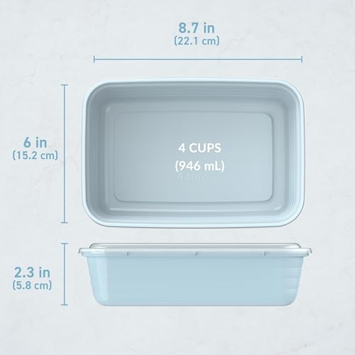 Prep Meal Prep Containers with Lids (Sky)