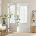 White French Door Curtains for Door Window 40 Inch Length 2 Panels Semi Sheer Light Filtering Curtain for Glass Small Window Drapes Rod Pocket for Bedroom Bathroom (26"W x 40"L (Pack of 2) / Pure White)