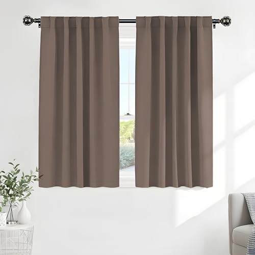 Blackout Curtains Drapes (Mocha / 42"W x 54"L (Pack of 2))