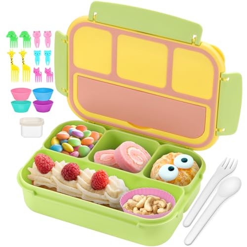 Bento Box for Kids Adults (Pink Yellow Green)