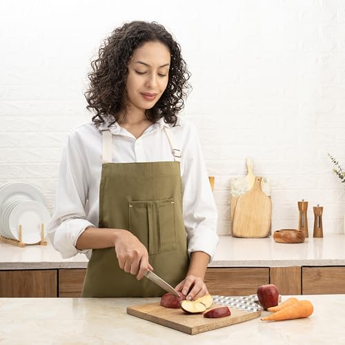 Cotton Canvas Apron for Women & Men (Olive)