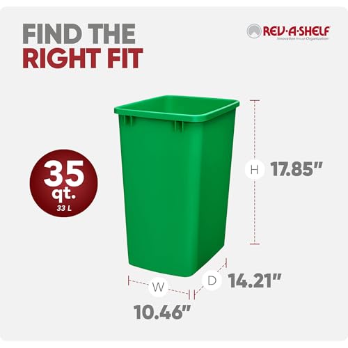 Double Pullout Garbage Trash Cans for Kitchen Cabinets (2 Pack / Green)
