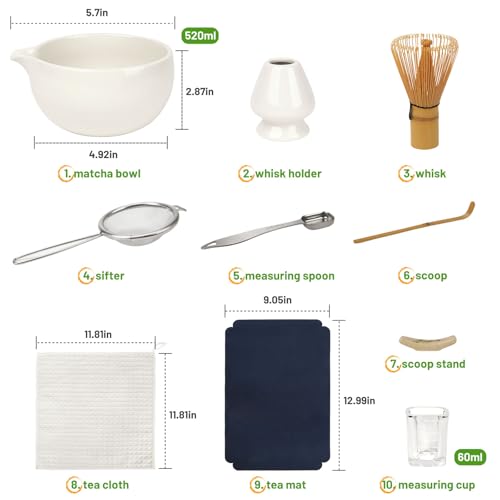 Matcha Whisk Set (10-PC Ivory-White)