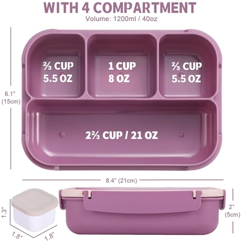 Bento Box Adult Lunch Box (Dark Purple / 1200ML)
