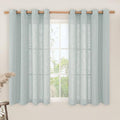 48 Inch Greyish Blue Semi Sheer Linen Curtains for Bedroom 2 Panels (52"W x 48"L (Pack of 2) / Greyish Blue)