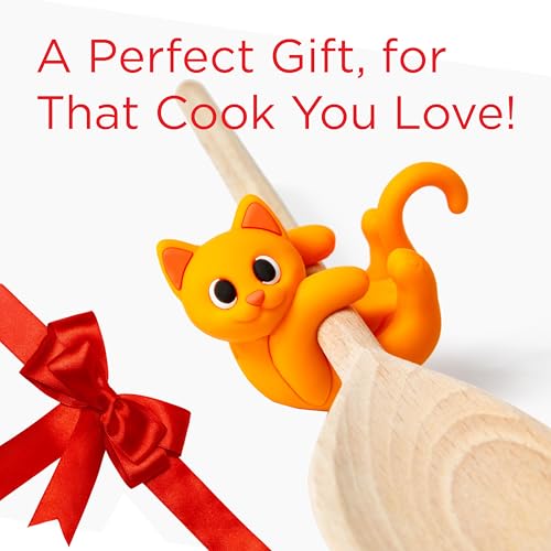 Itera Orange Silicone Cat Spoon Rest Kitchen Gadget Utensil Holder (Orange)