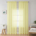 Sheer Curtains 96 inches Long 2 Panels Set for Living Room (Light Yellow / 42"W x 96"L (Pack of 2))