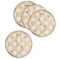Appetizer Plate Set (Mocha Check / 4 Plates)
