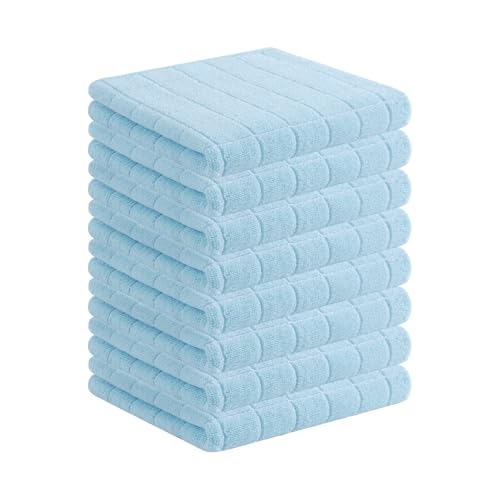 100% Cotton Terry Kitchen Towels (Sky Blue / 13 X 28 - 8 Pack)