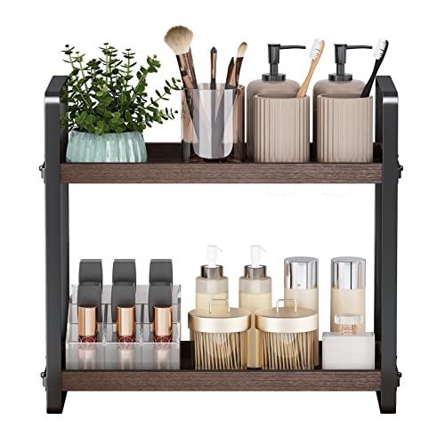 Bathroom Counter Organizer (Brown 2 Tier)