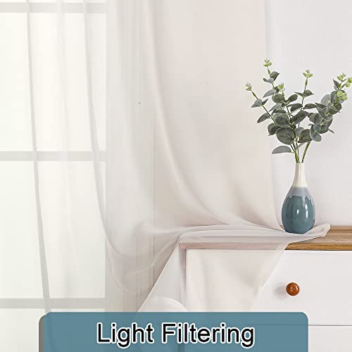 Ivory Sheer Curtain Panels 72 Inch Length (Ivory / 40"W x 72"L (Pack of 2))