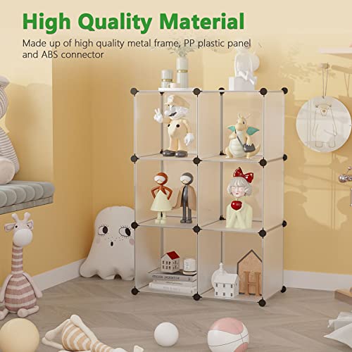 6 Cube Storage Organizer Cube Shelf Closet Storage Bookcase (Translucent White)