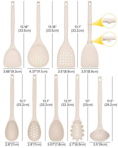 Silicone Cooking Utensils Set (Khaki)