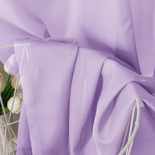 Light Purple Sheer Curtain Panels Pair Sold 84 Inch Length (40"W x 84"L (Pack of 2) / Lavender)