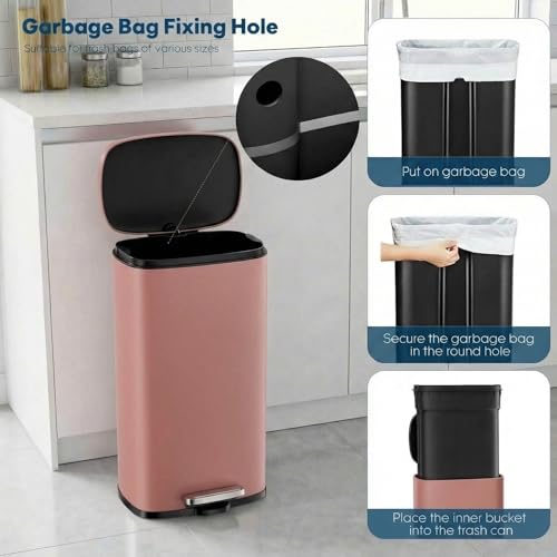 8 Gal Kitchen Trash Can (Pink / 8 Gal)