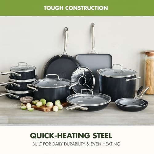 17 Piece Nonstick Swift Cookware Set (17pc Pots & Pans Set / Gray)
