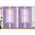 Lavender Sheer Curtains 4 Panels Rod Pocket Semi (Lavender / 52"W x 108"L (Pack of 4))