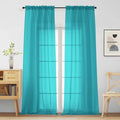 Turquoise Sheer Curtains for Window 96 Inches Long 2 Panels (42"W x 96"L (Pack of 2) / Turquoise)