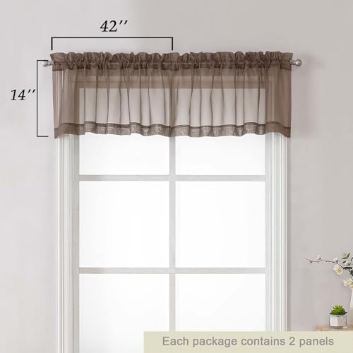 Chocolate Valances for Windows (Chocolate / 42"W x 14"L (Pack of 2))