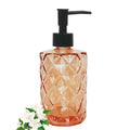12Oz Amber Glass Soap Dispenser with Plastic Pump (Amber Diamond)