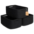 11.8"x8"x4.5” Rectangle Storage Baskets for Shelves 3 Pack (Black / 11.8" x 8" x 4.5")