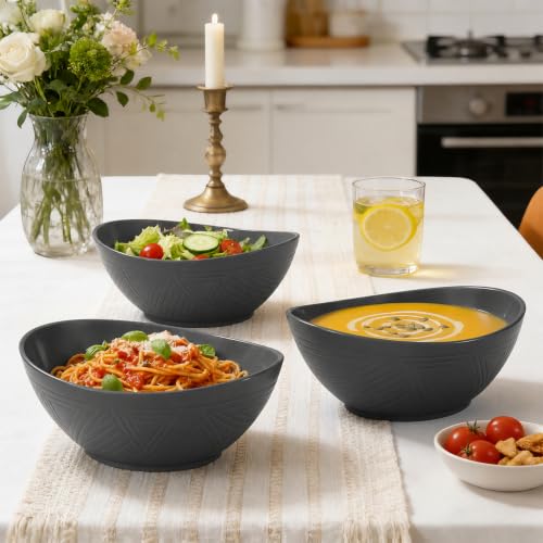 65 OZ Large Salad Bowls (Black / 65 Oz)