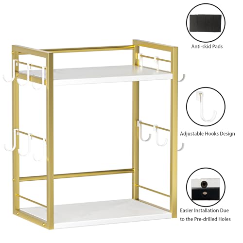 Coffee Bar Organizer (Gold + White)